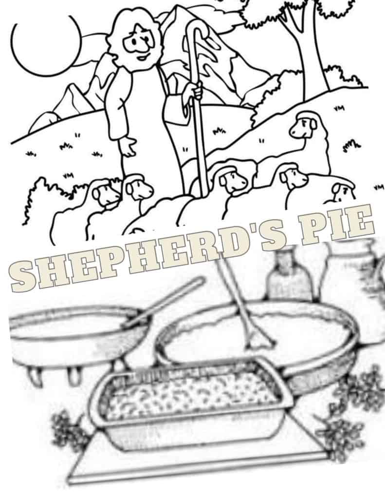 Shepherd's pie coloring page