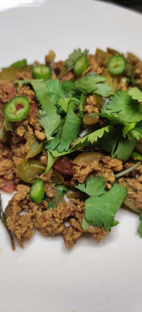 Easy and Flavorful Chicken Keema pakistani minced meat plated
