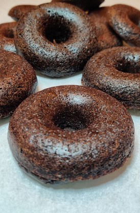 Keto baked chocolate donuts