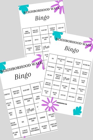 Neighborhood Walk Bingo – Free Printable Bingo Cards