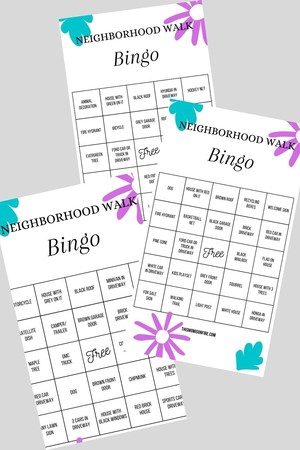 neighborhood walk bingo cards