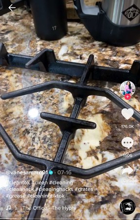 A TikTok cleaning hack shows how to clean stove top grills