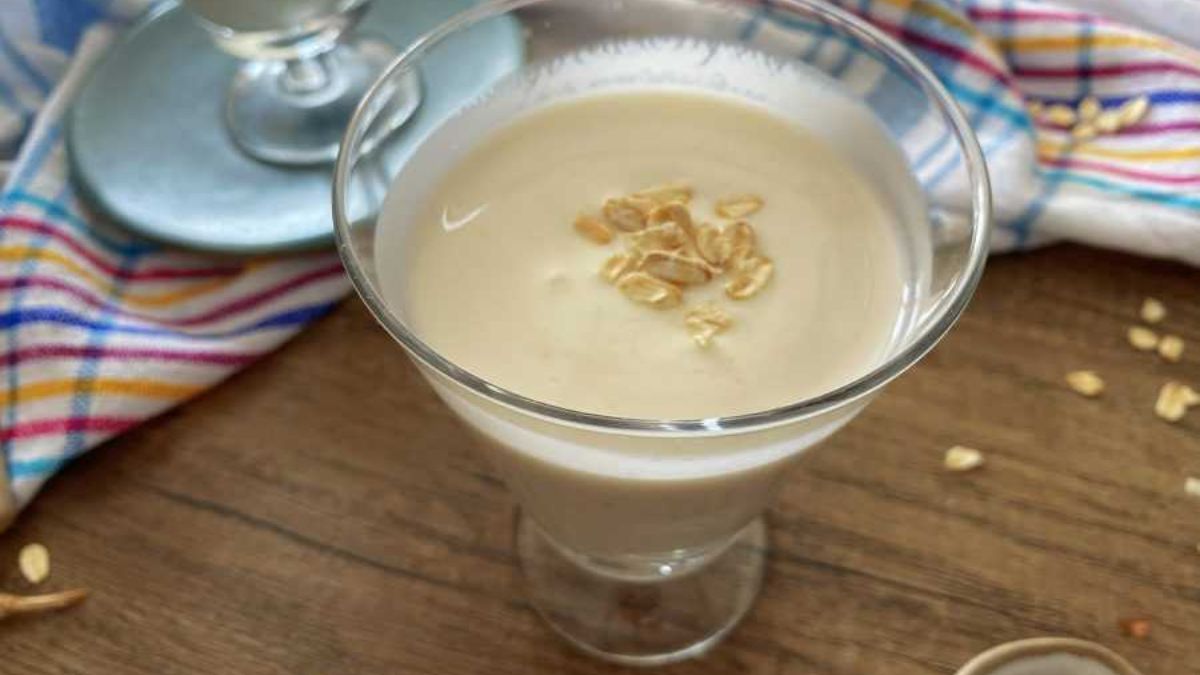coconut milk yogurt in a dessert glass. 