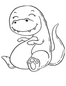 cute dinosaur sitting and smiling