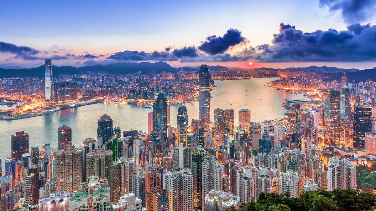 City landscape of Hong Kong.