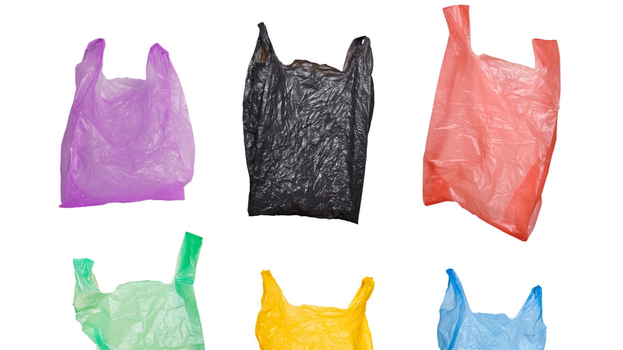 different colored plastic bags