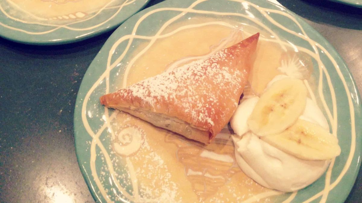 Nutella and banana pastries on a plate
