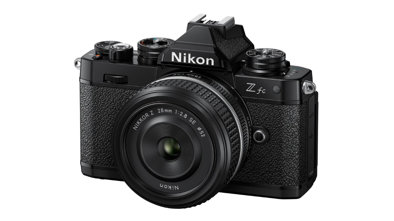 Nikon Z fc camera in black, front view