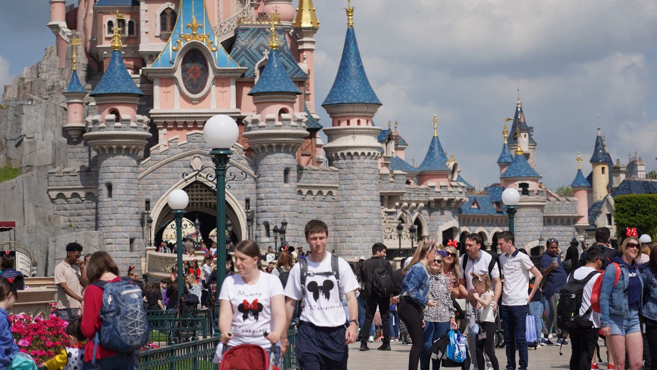 families walking around Disney World