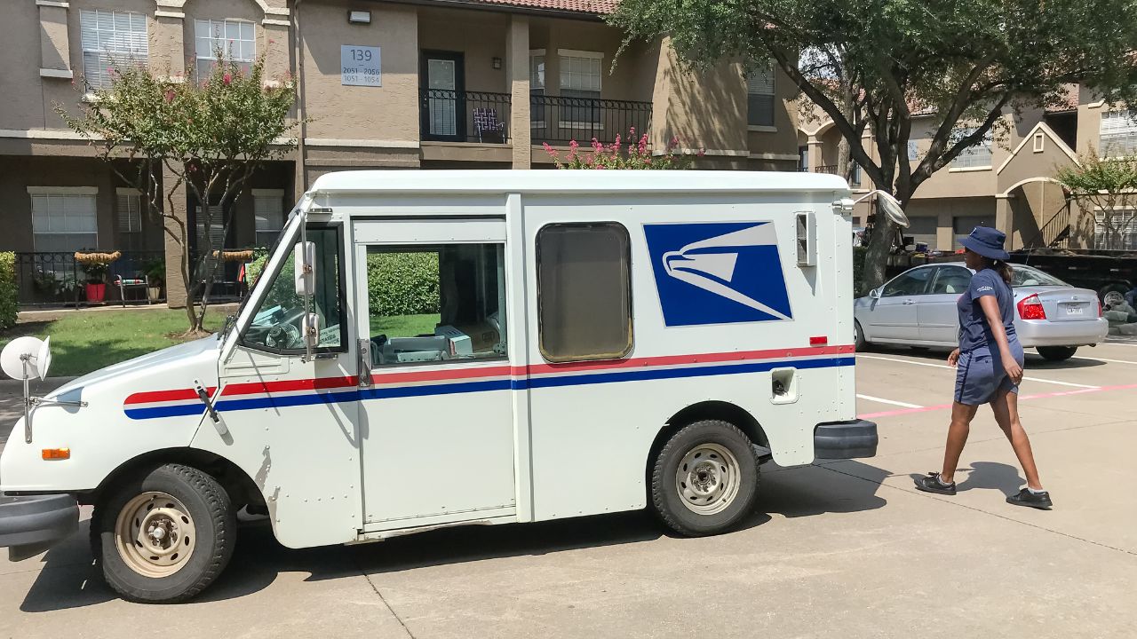 United States postal worker and truck