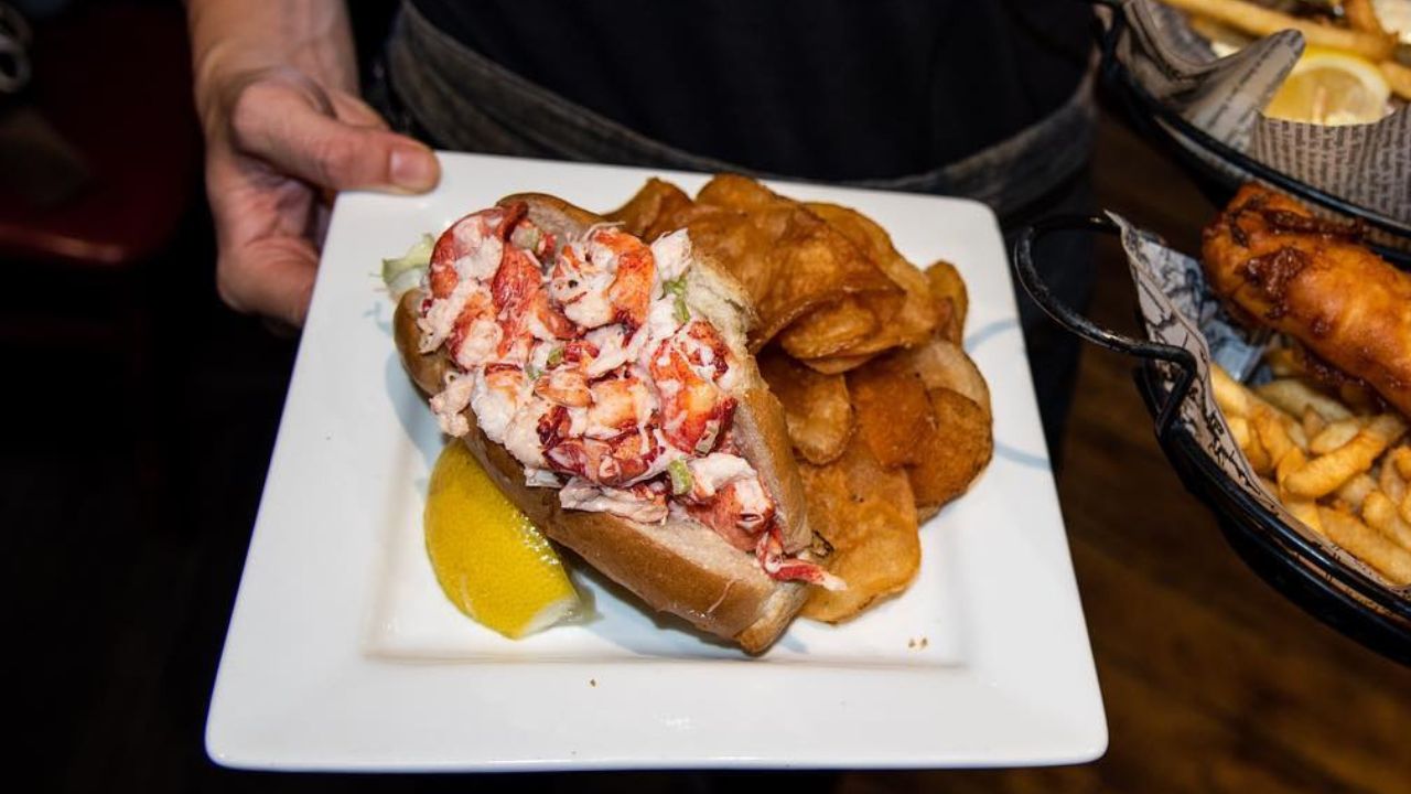 lobster roll from Waterfront Warehouse Restaurant