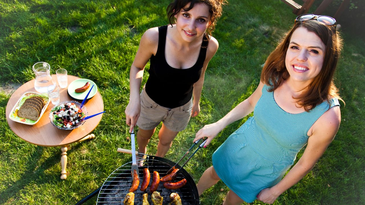 women barbecuing