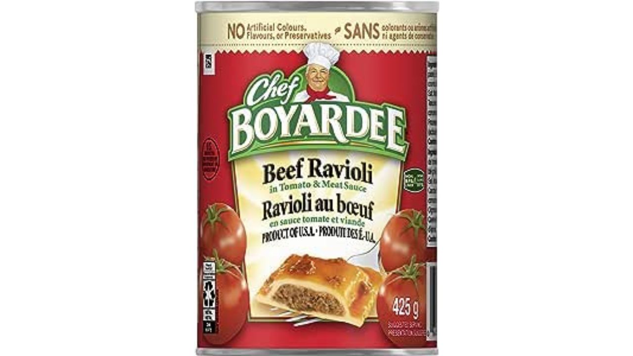 a can of Chef Boyardee Beef Ravioli