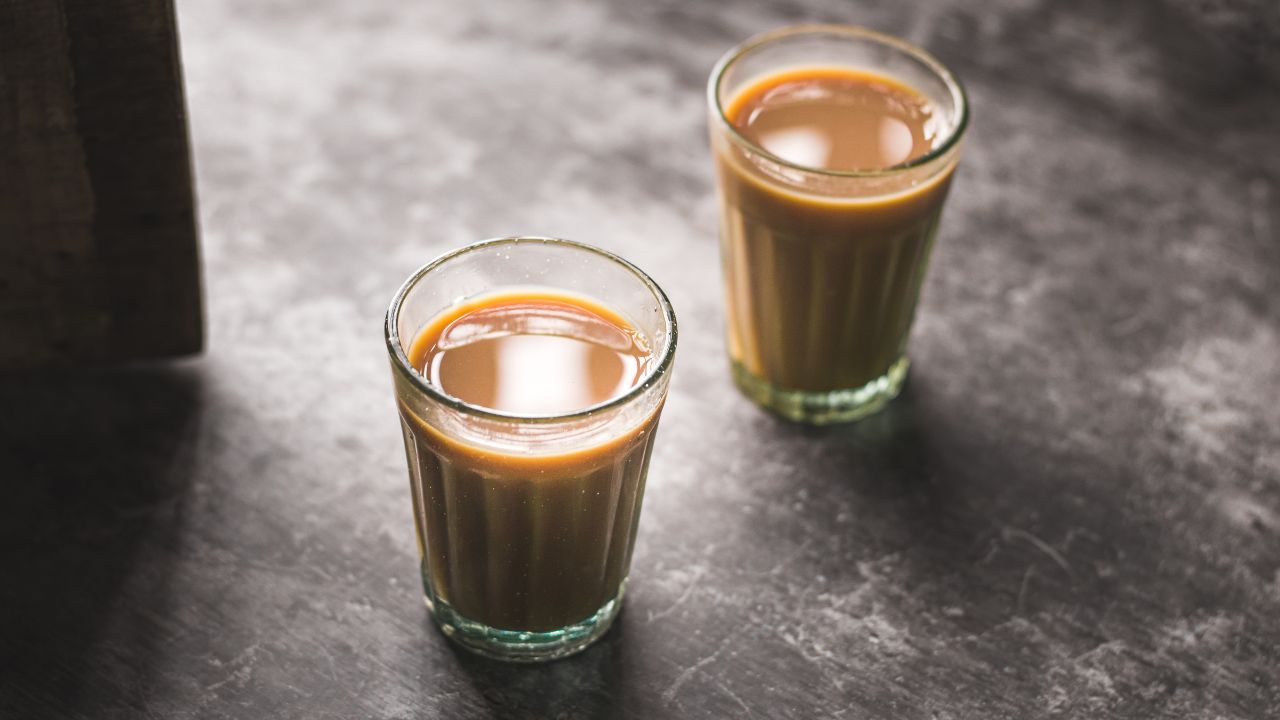 masala tea in two glasses