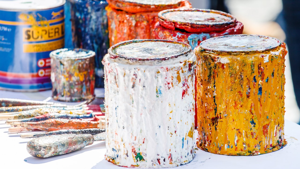 cans of used paint